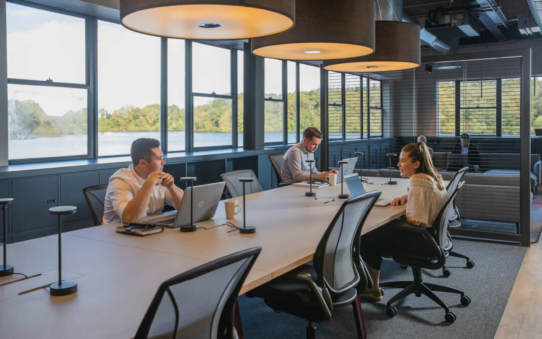 coworking at alderley park with lake view