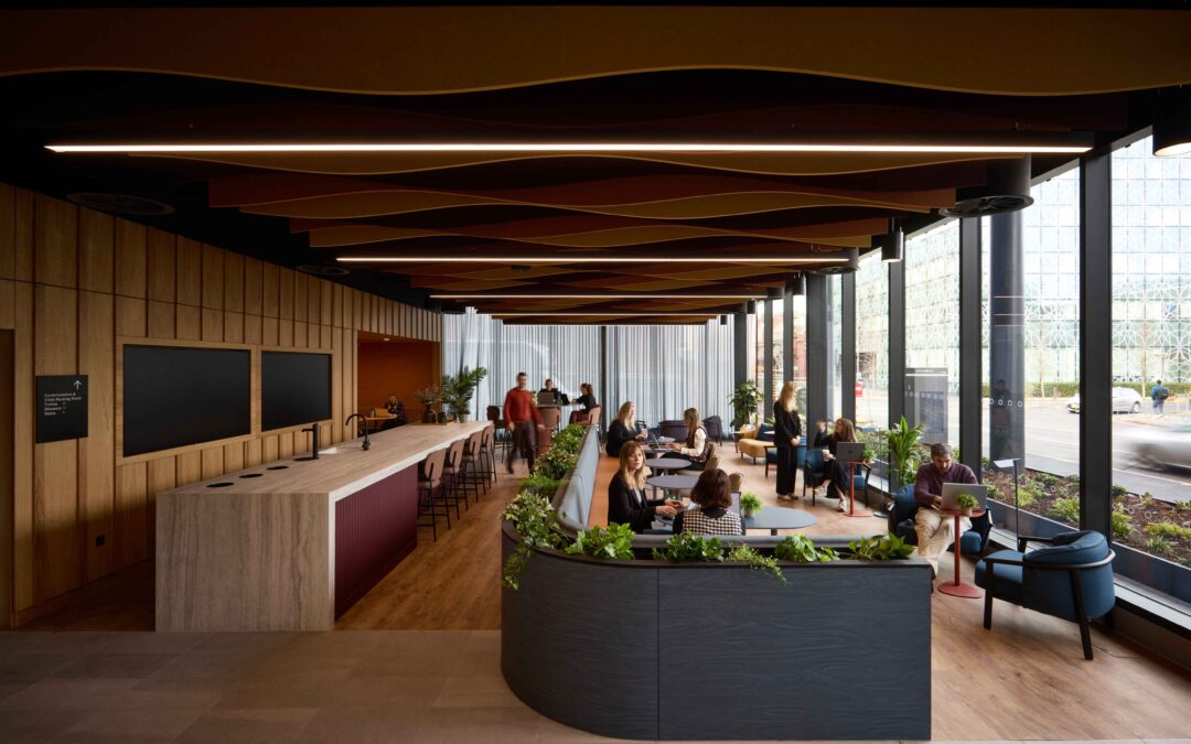 citylabs 4.0 reception and entrance area with table seating and foliage