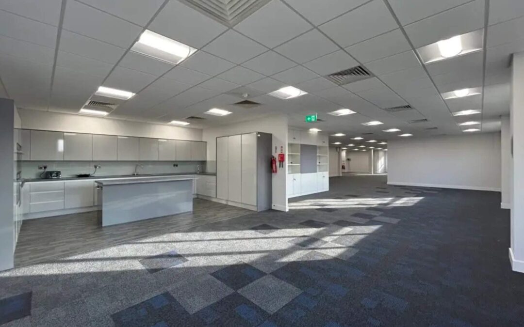 large open office kitchen and breakout space