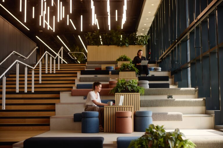 people working in BHIC event space