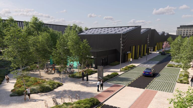 external cgi of coffee hub at mix manchester