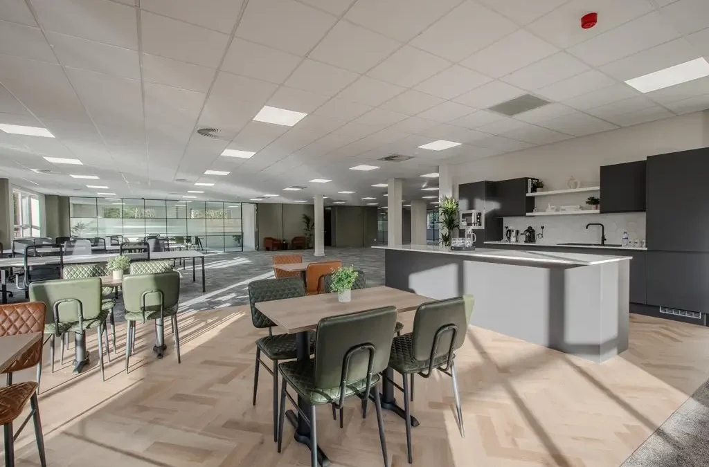 internal shot of modern kitchen in office space