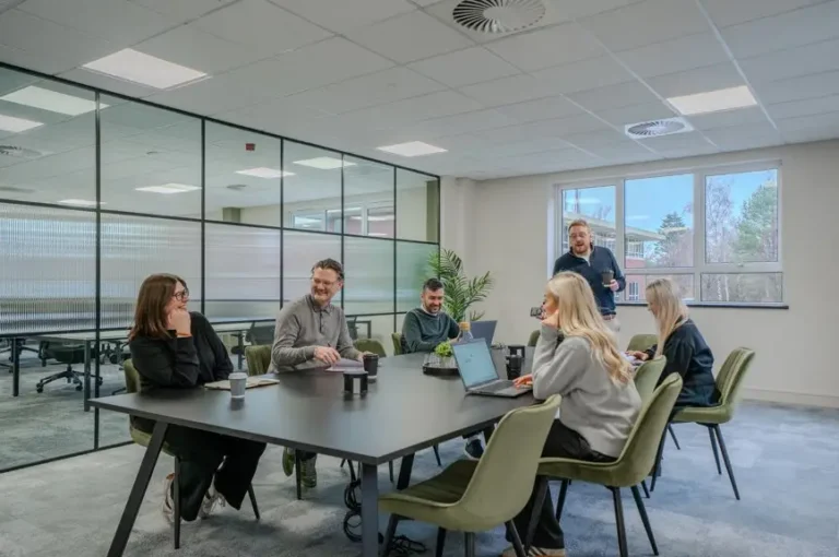 group of people in modern meeting room